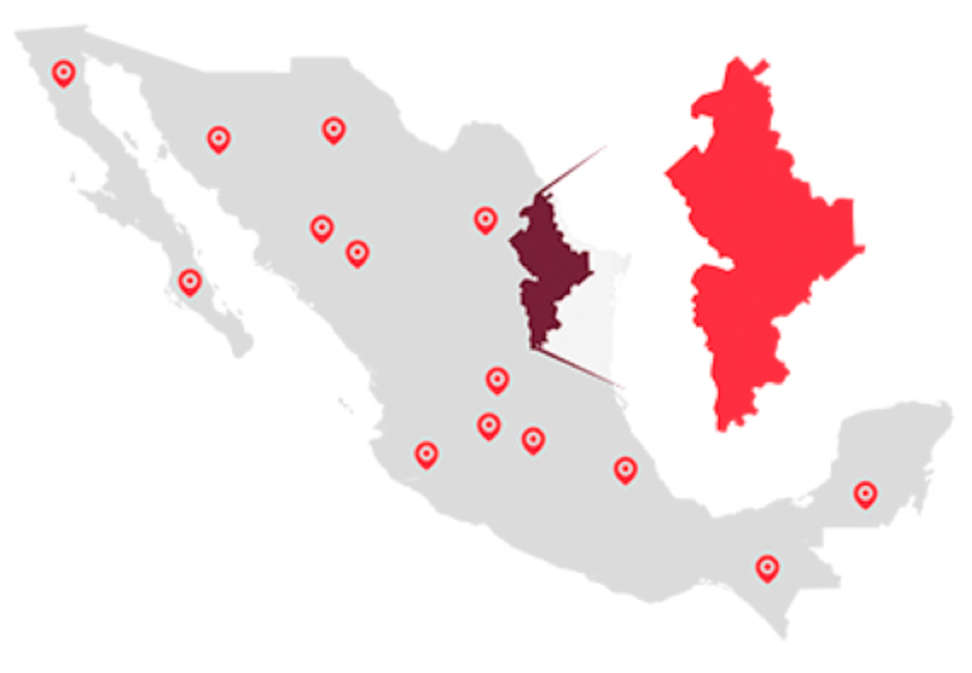 mapa de distribucion de ruedas y rodajas en mexico